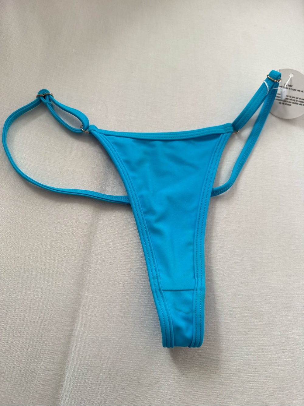 Famosa Swim Women's new NWT  Turquoise String Bikini Bottom small